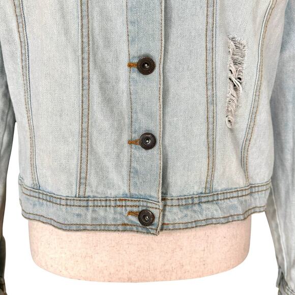 Highway Jeans Denim Jacket Distressed Lightwash, Women's Size L - Picture 6 of 8